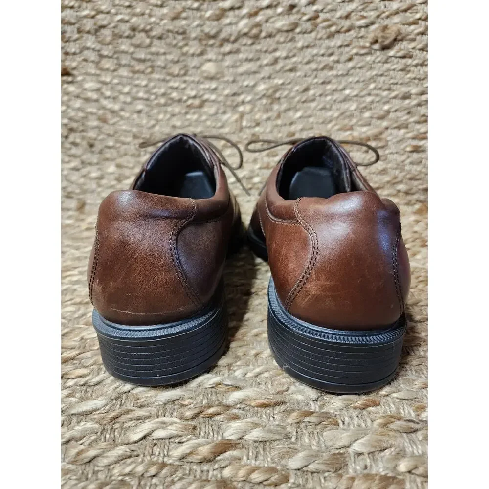 Rockport Margin Oxford Brown Leather Dress Shoes Lace Up Size 12 W Business Work